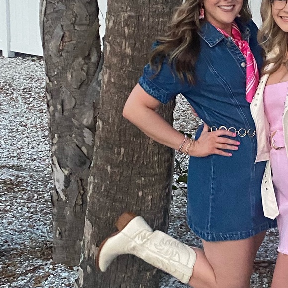 ANTHROPOLOGIE BlankNYC Walk in The Park Denim Shift Dress JUNIORS XL - Picture 5 of 5